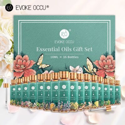 16pcs Gift Box Pure Nature Plant Essential Oils Set for Diffuser Lemongrass Mint Eucalyptus Lavender Citronella Cuticle Oil