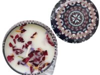 Handmade All Natural Aromatherapy Scented candles with 100% Natural Flower Petals, Essential Oils, and Soy Wax in Decorative Travel Tin.