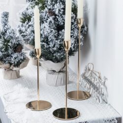 3 Piece Set of Decorative European Style Pillar Candle Holders