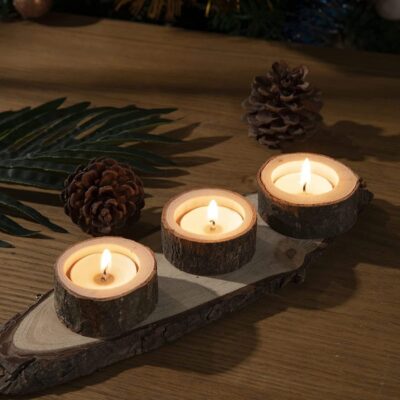 Wooden Tea Light Candle Holders