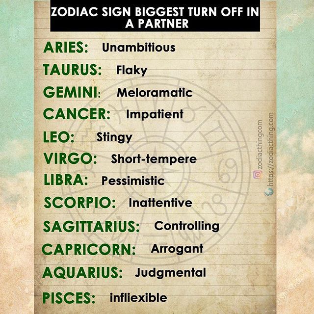 The Biggest Turn Offs for Each Zodiac Sign