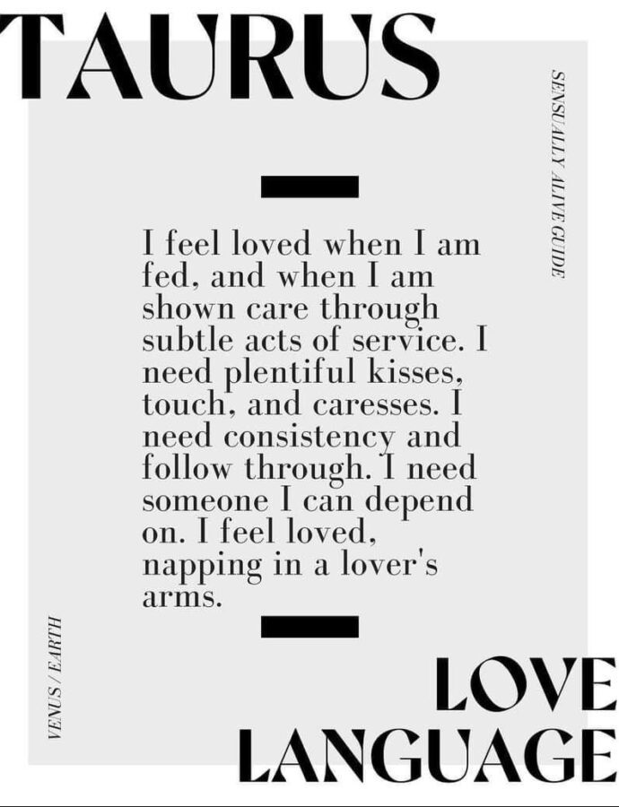 What is Taurus’ Love Language?