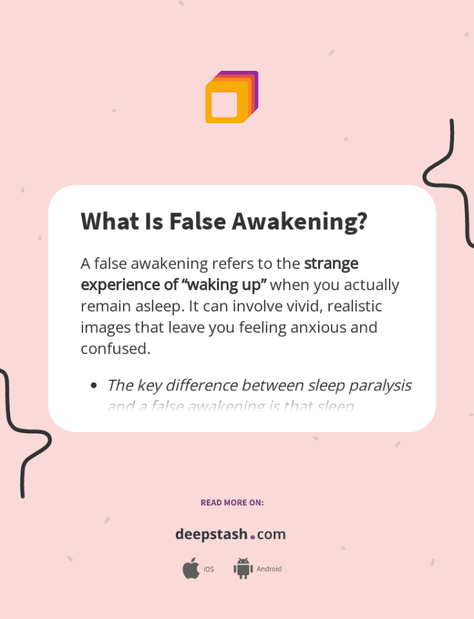 False Awakening Dreams: Causes and Meaning