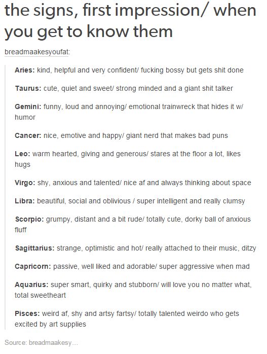 First Impression Zodiac Signs Vs. When You Get To Know Them 
