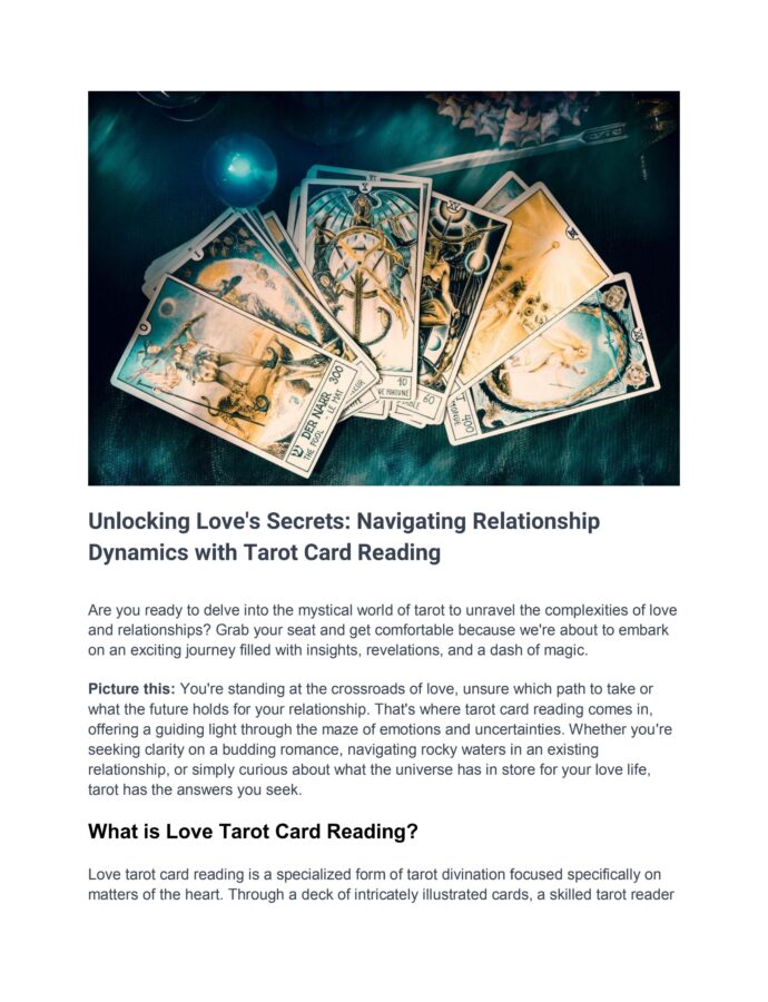 Tarot and Love: Unlocking Relationship Insights with the Cards